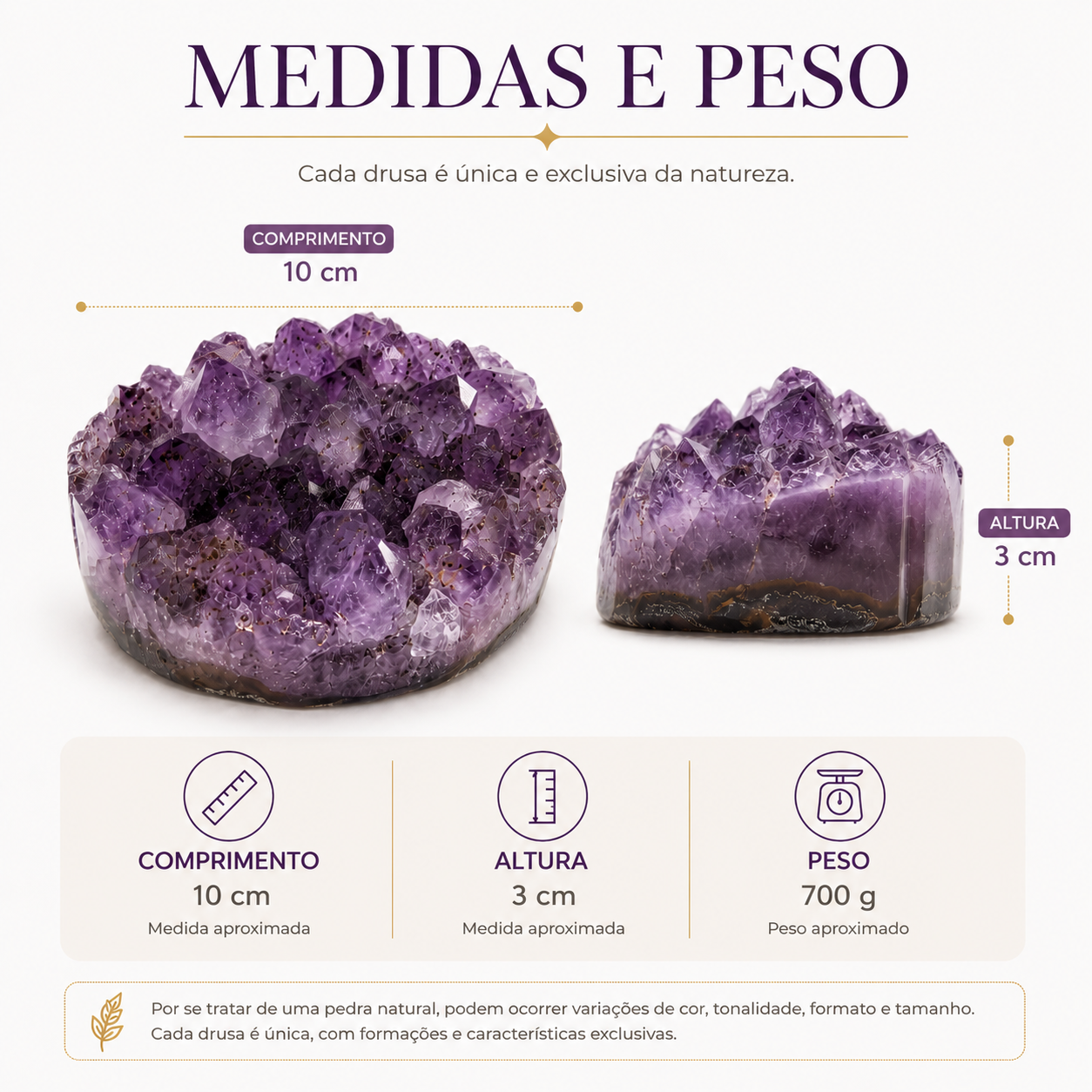 Drusa de Ametista Natural – 700 g | Ametista do Sul – RS