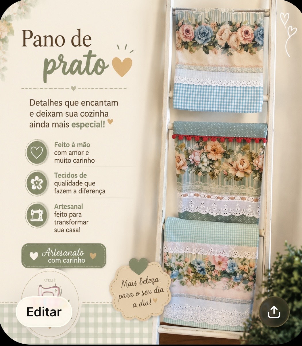 Kit pano de prato floral